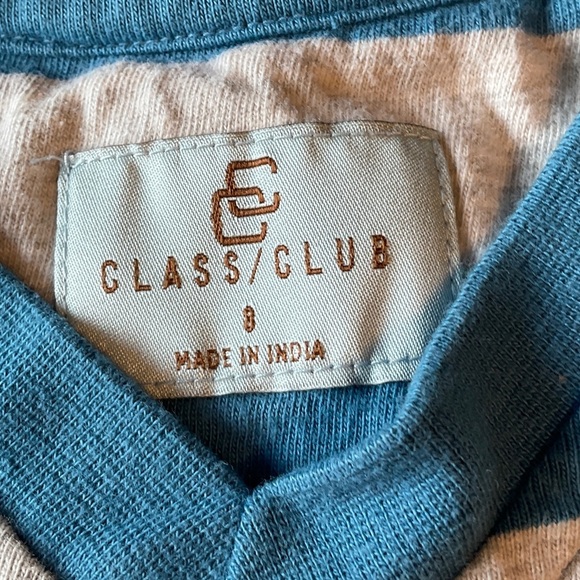 Class Club Blue and White Striped Kids Tee - Picture 3 of 5
